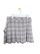 Grey Plaid Pleated Mini Skirt – Size XL (EU 44 / US 12)