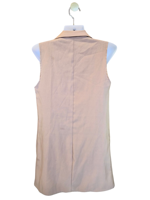 Beige Sleeveless Longline Vest – Size S (estimated)