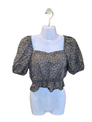 UNIQLO Floral Puff Sleeve Cropped Blouse – Size S