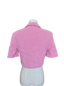 Zara Pink Bouclé Cropped Blazer – Size S