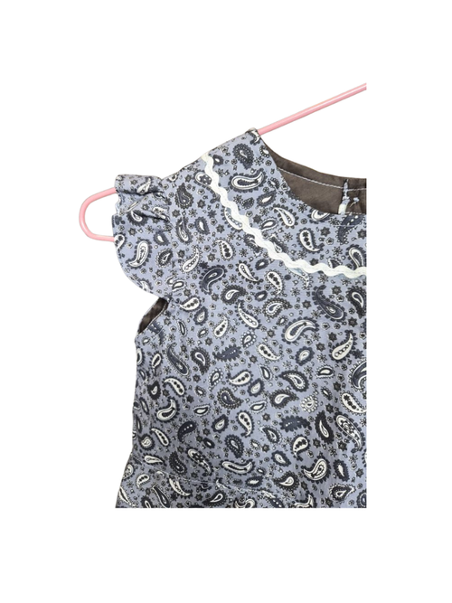 Handmade Paisley Flutter Sleeve Dress – Size 2–3 Years