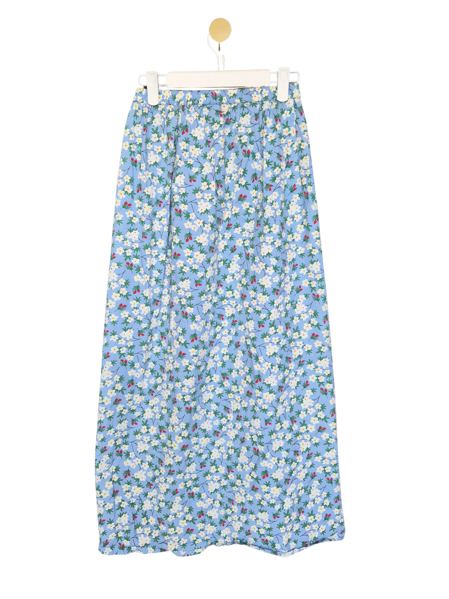 Blue Floral Maxi Skirt – Size S (Estimated)