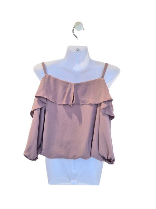 Mauve Off-Shoulder Ruffle Blouse