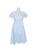 White Puff Sleeve Midi Dress