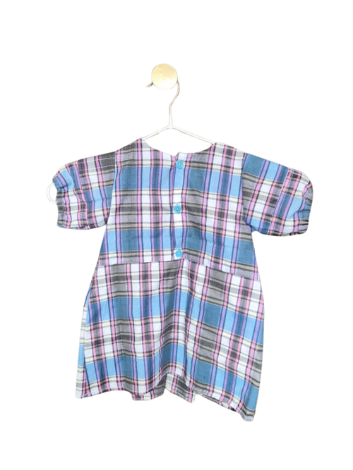Handmade Plaid Puff Sleeve Dress – Size 2–3 Years
