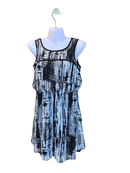 Downtown Black & White Abstract Print Sleeveless Dress