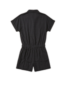 Black Wrap-Style Playsuit – Size S (estimated)