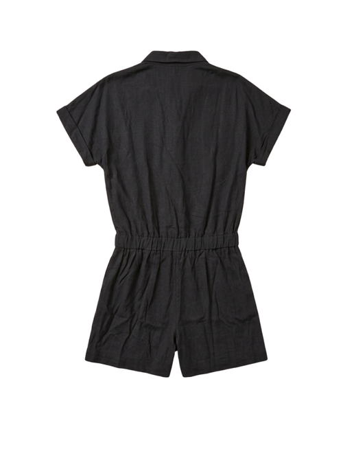 Black Wrap-Style Playsuit – Size S (estimated)