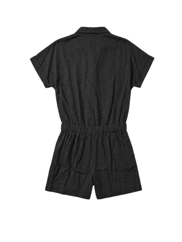 Black Wrap-Style Playsuit – Size S (estimated)