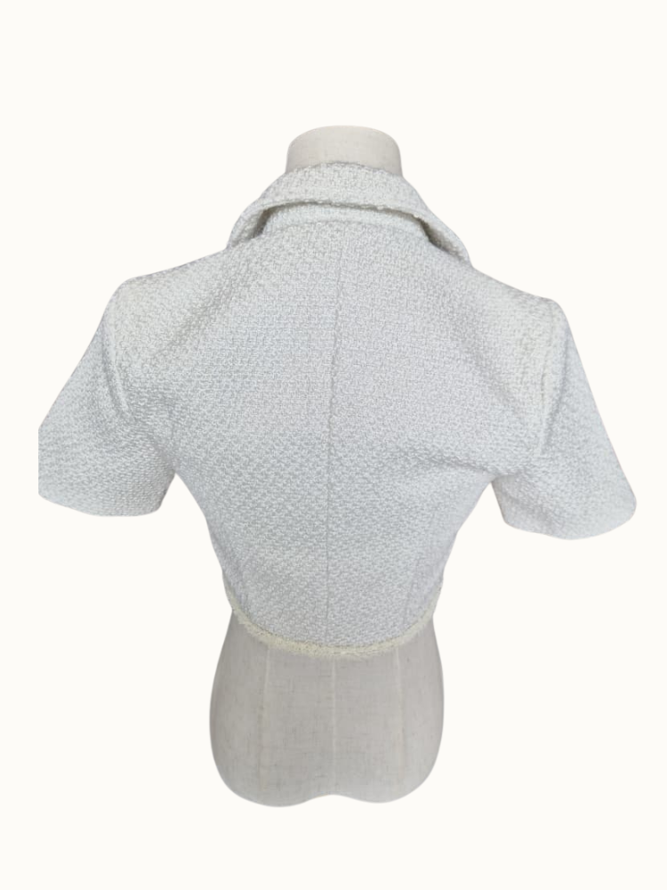 Pomelo Textured Cropped Jacket (XXS)