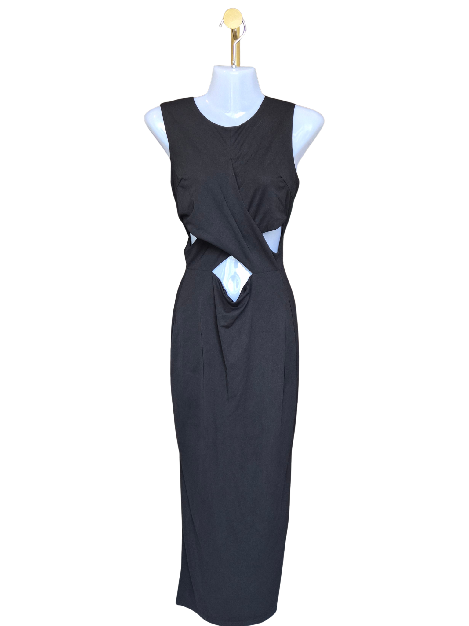 Black Cut-Out Midi Dress