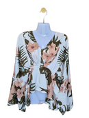 Floral Wrap Blouse with Bell Sleeves – Size S
