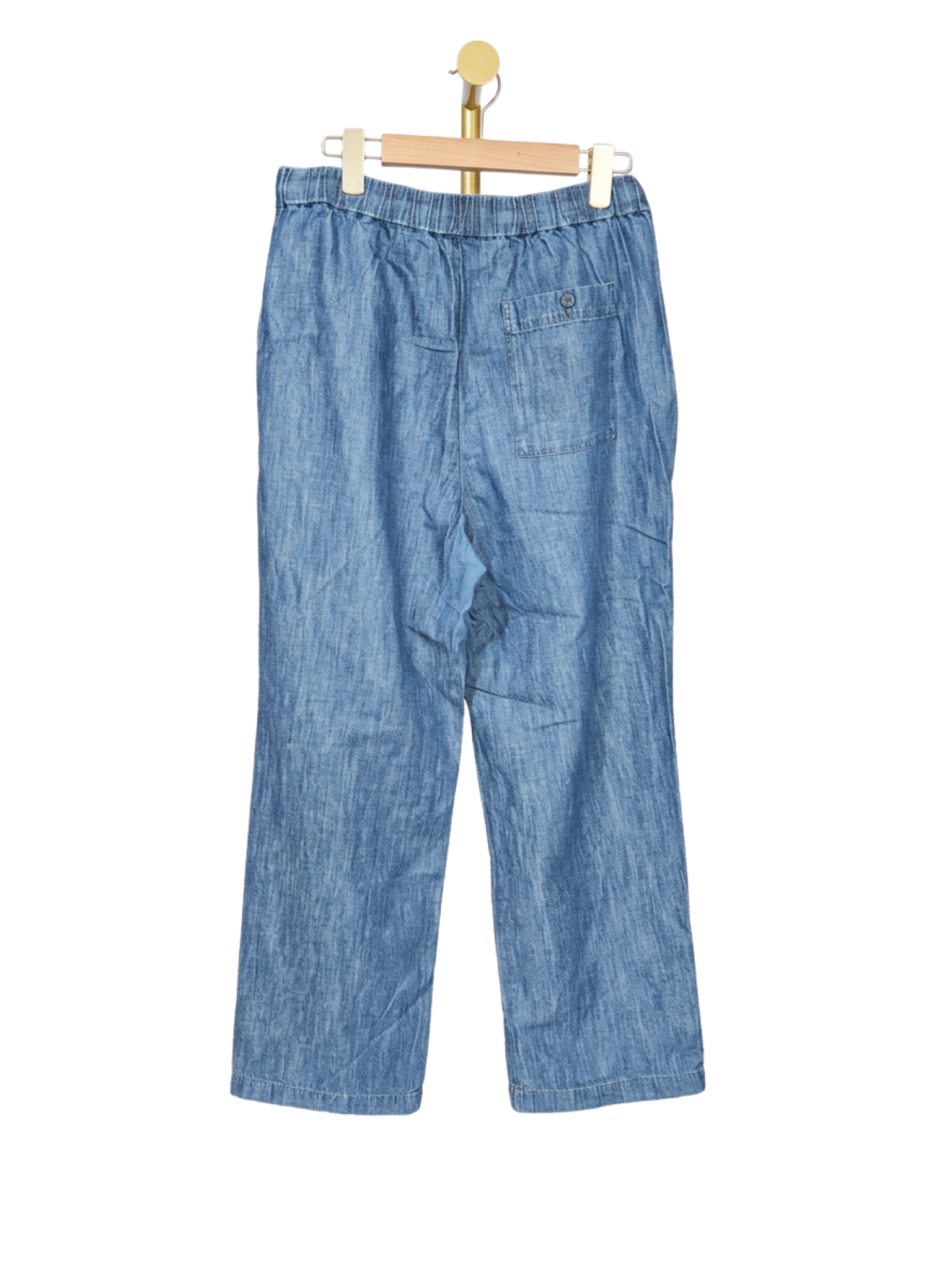 Title  MUJI Chambray Wide-Leg Drawstring Pants | Size L
