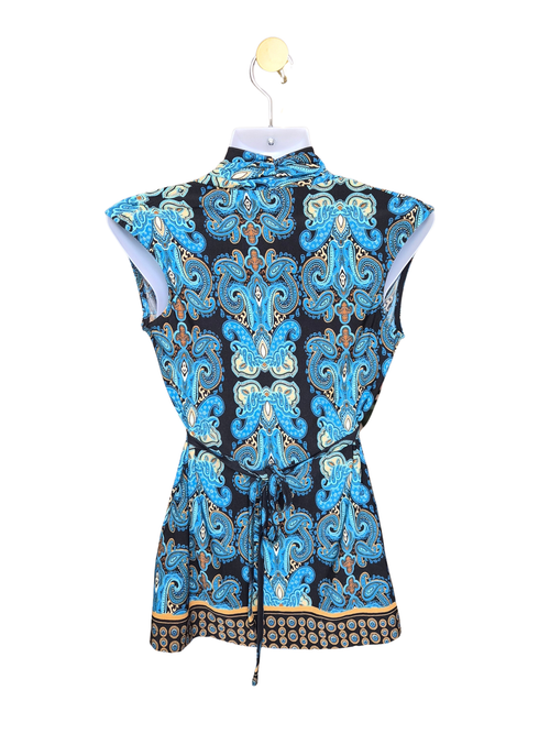 Nichii Blue Paisley Sleeveless Blouse – Size S