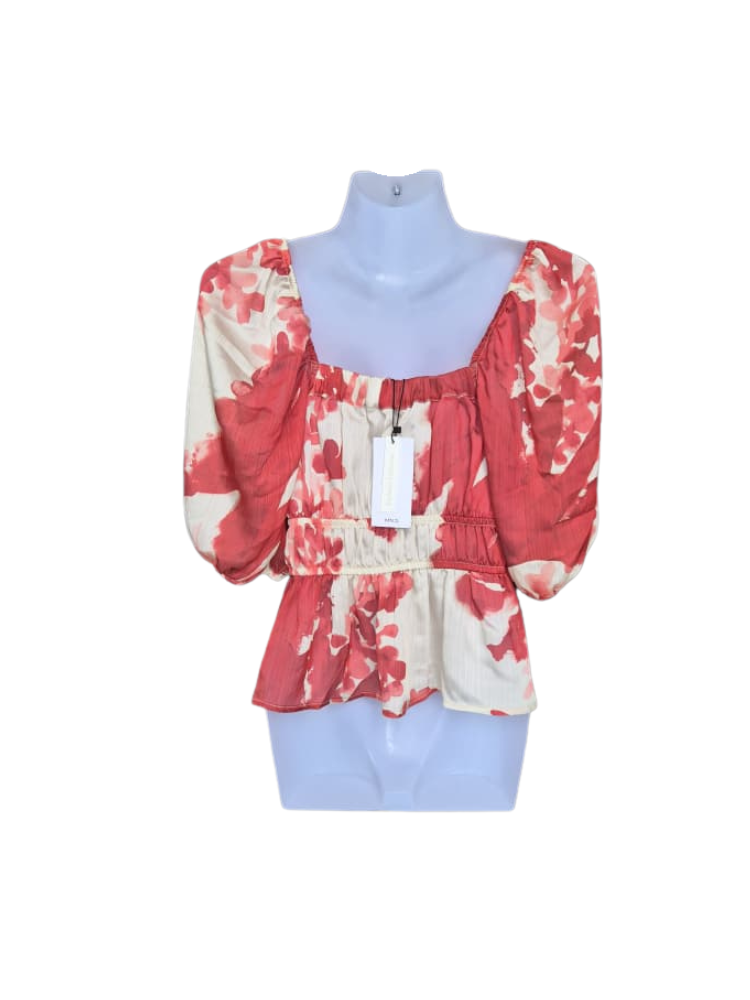 Mango Floral Peplum Blouse – Size S (UK 8 / US 4) (Brand New)