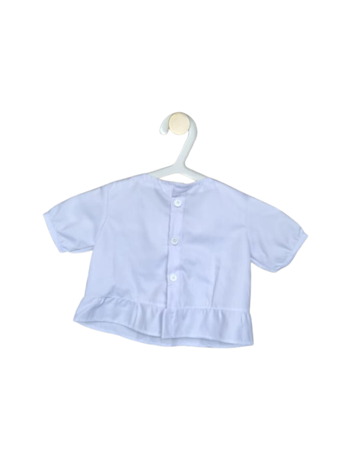 Handmade Baby Blue Lace Collar Blouse (0–6 Months)