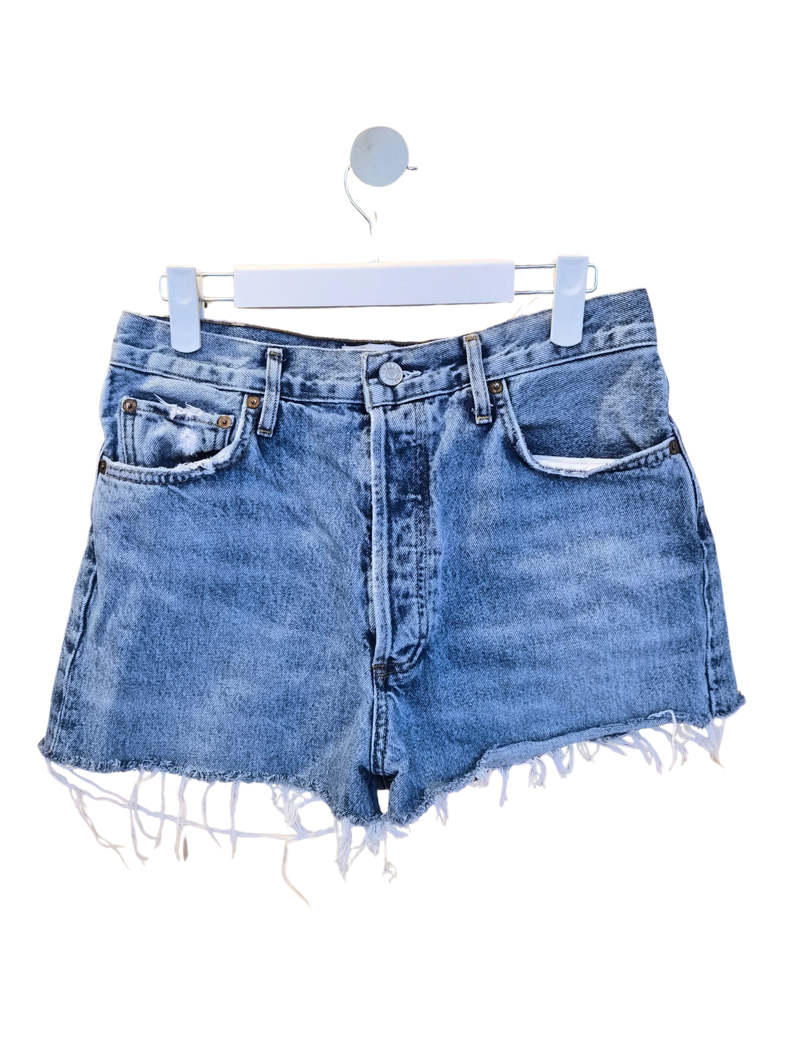 AGOLDE Distressed Denim Shorts