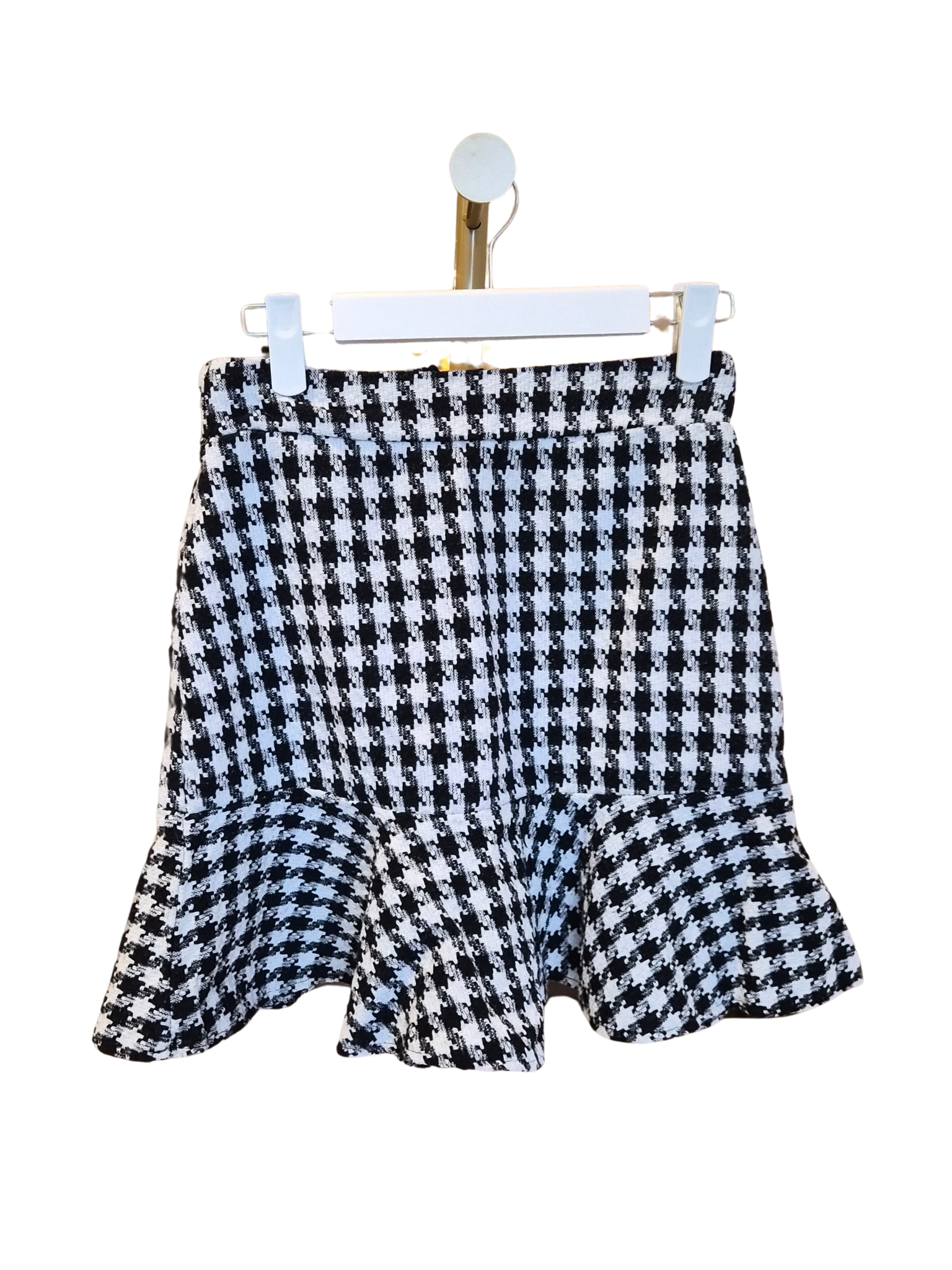 Trendyol Houndstooth Ruffle Mini Skirt – Size XXS (EU 32)