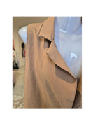 Beige Sleeveless Longline Vest – Size S (estimated)