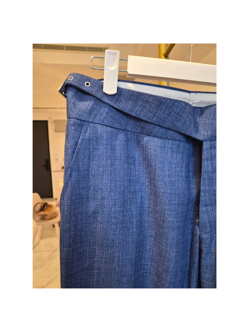 Tailored Blue Wide-Leg Trousers – Size M