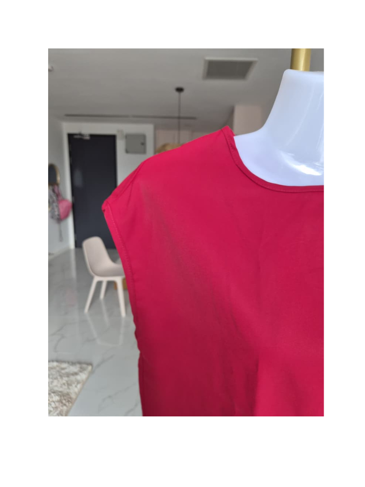SHEIN Fuchsia Cap Sleeve Blouse – Size XS
