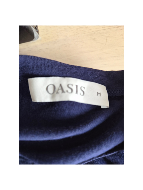 Oasis Layered Stripe Hem Top | Navy | Size M