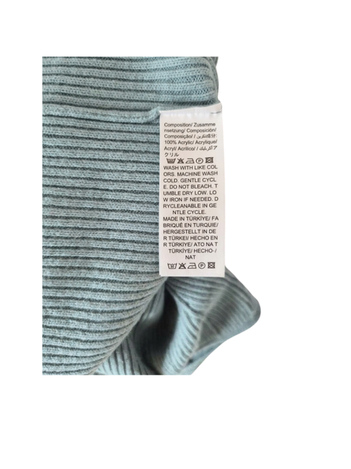 Ribbed Knit Midi Dress – Powder Blue Size S