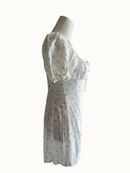 White & Blue Floral Milkmaid Mini Dress
