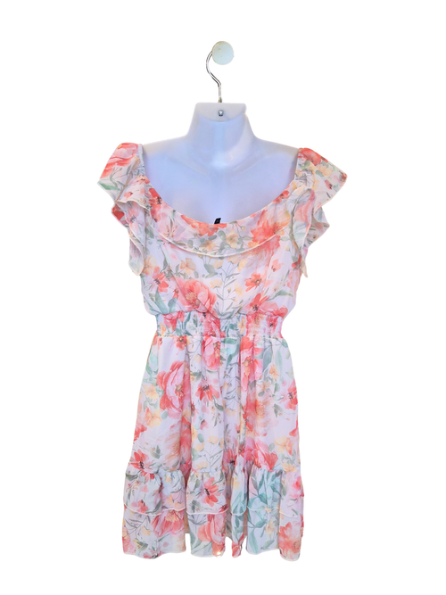 H&M Floral Ruffle Mini Dress (Brand New)