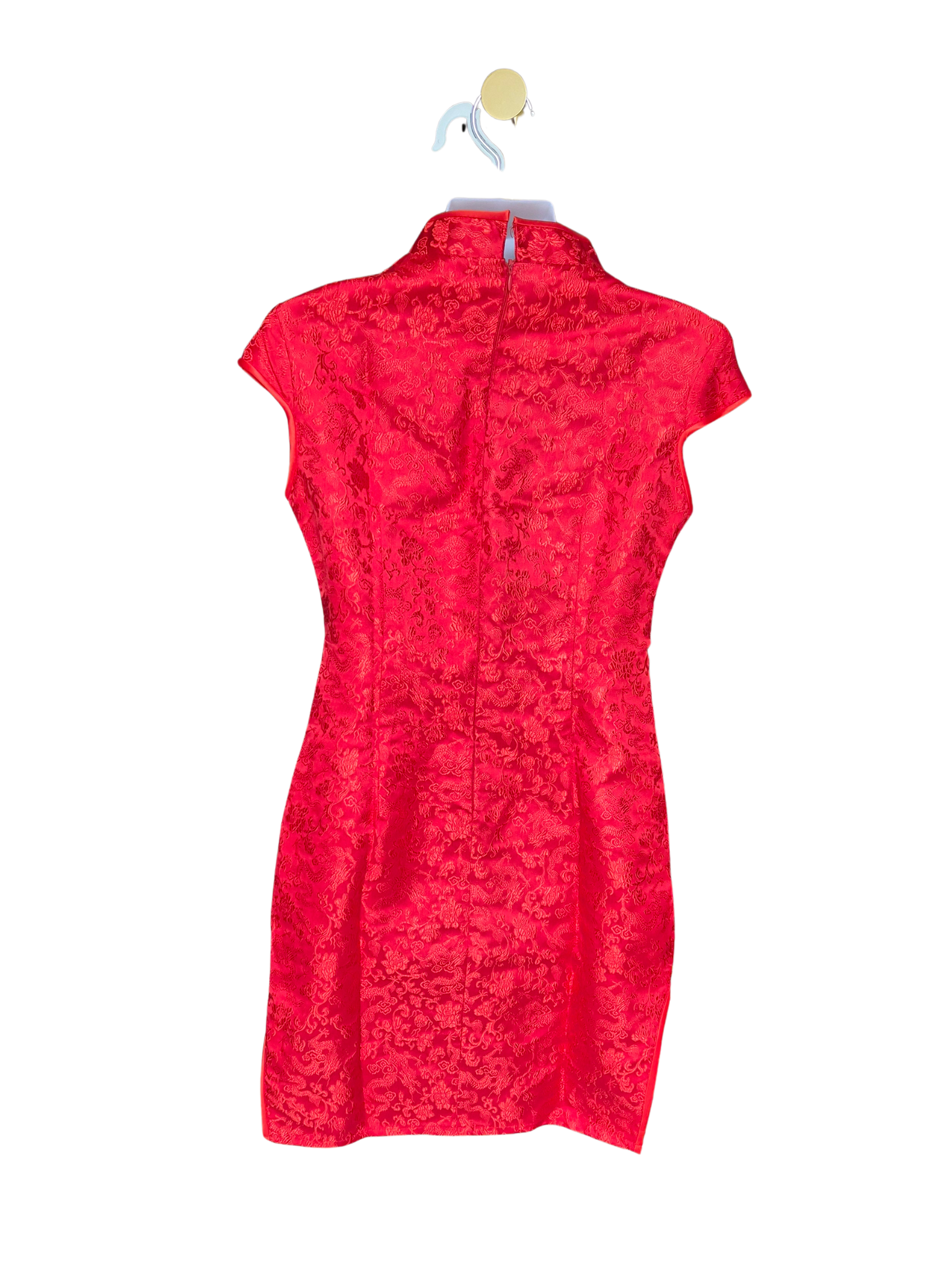 Traditional Red Peacock Cheongsam Dress