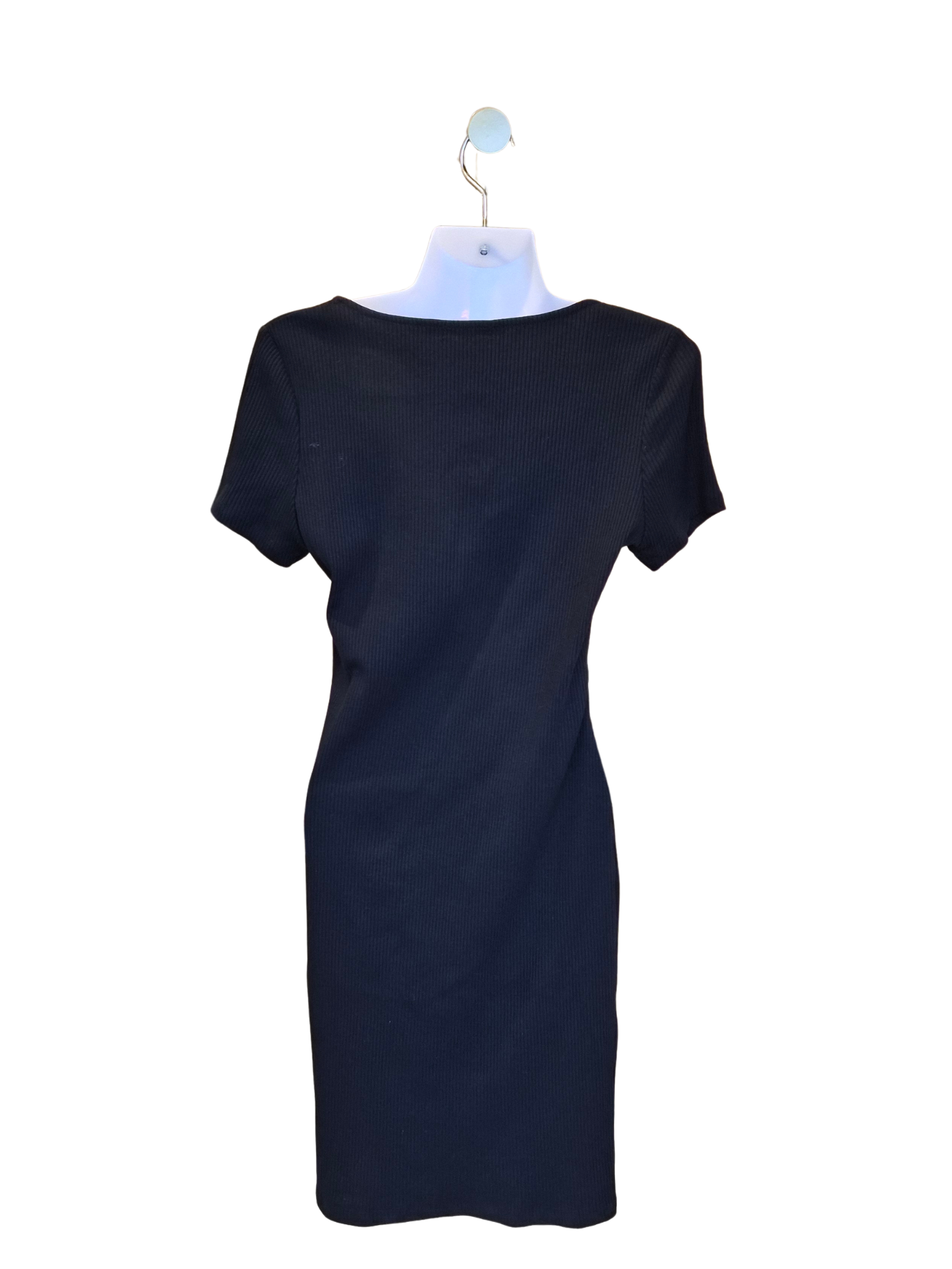 Cotton On Black Ribbed Bodycon Dress – Size M