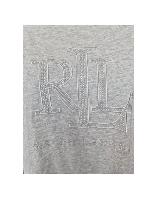 Lauren Ralph Lauren Embellished Logo Long Sleeve Tee – Size L
