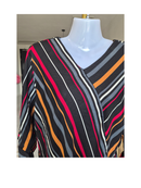 Multicolour Striped Asymmetrical Blouse