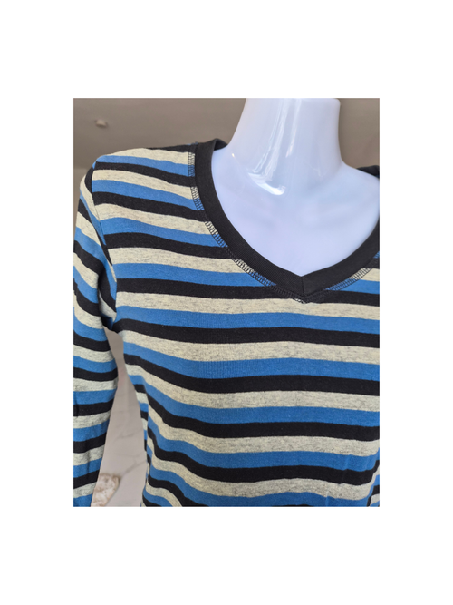 Goggles Blue Striped Long Sleeve Top – Size L