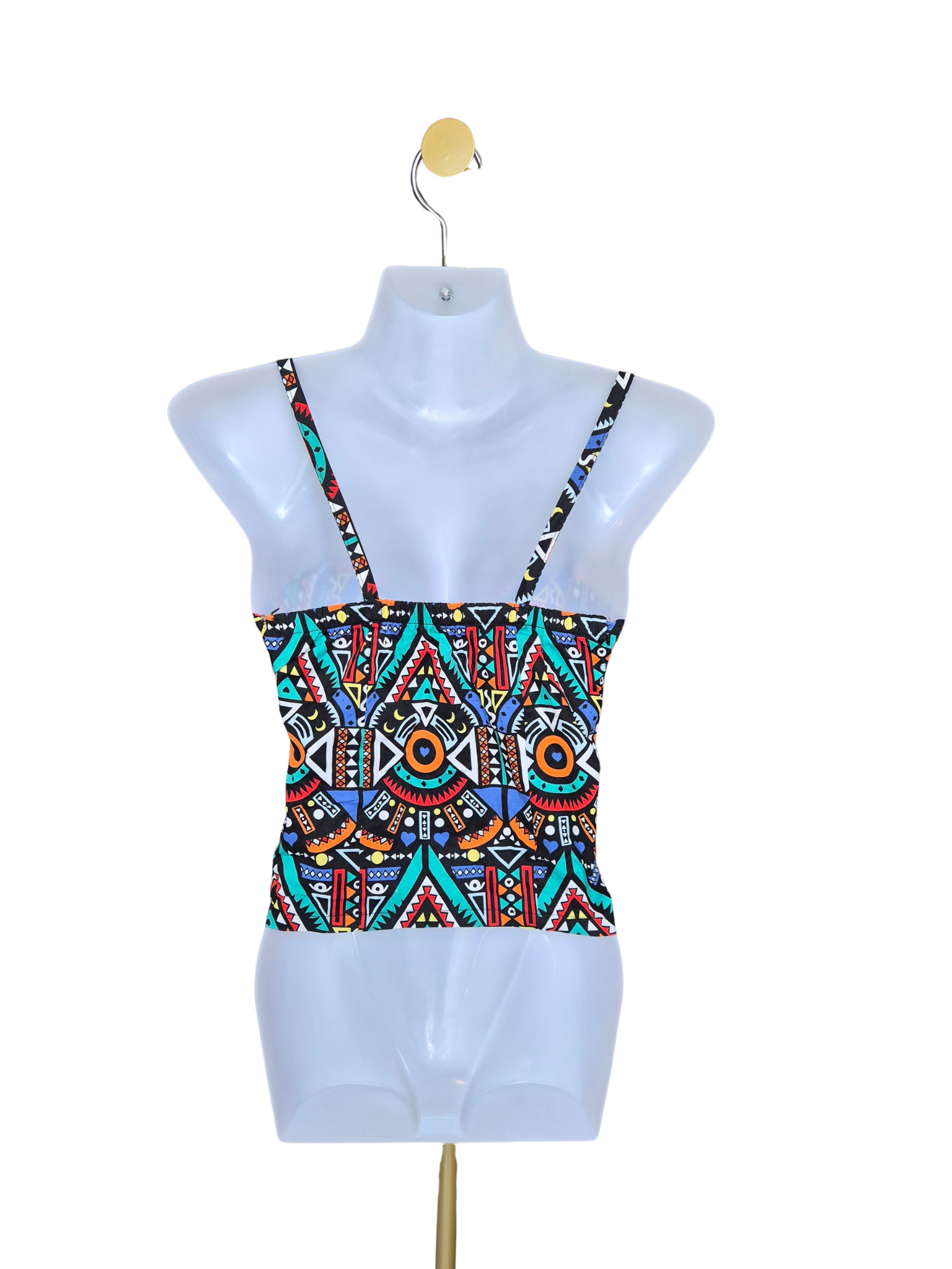 Geometric Print Corset Cami Top – Size S (Estimated)