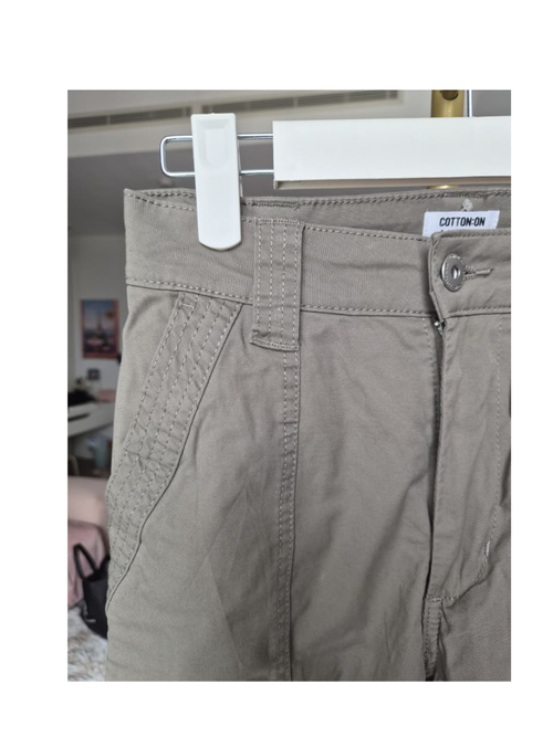 Cotton On Khaki Wide-Leg Cargo Pants – Size AU 4 (XS) (Brand New)