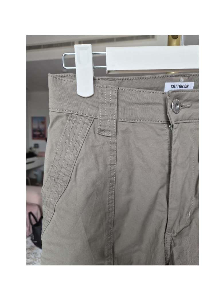 Cotton On Khaki Wide-Leg Cargo Pants – Size AU 4 (XS) (Brand New)