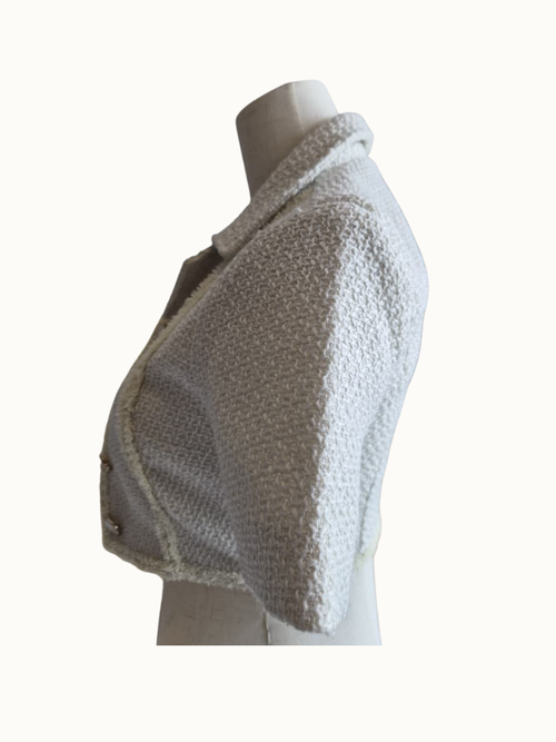 Pomelo Textured Cropped Jacket (XXS)
