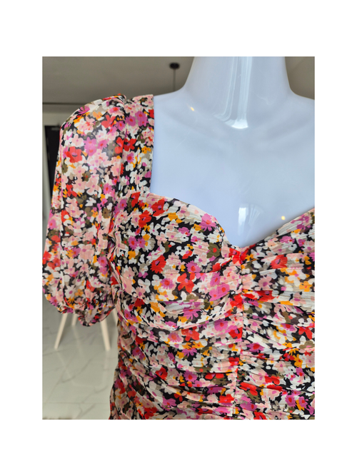 Forever New Petite Floral Ruched Mini Dress – Size S (Petite)