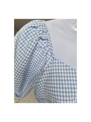SHEIN Blue Gingham Peplum Top – Size XS