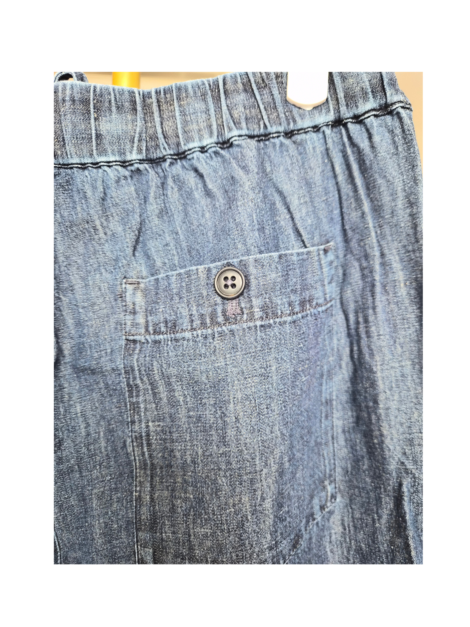 Title  MUJI Chambray Wide-Leg Drawstring Pants | Size L