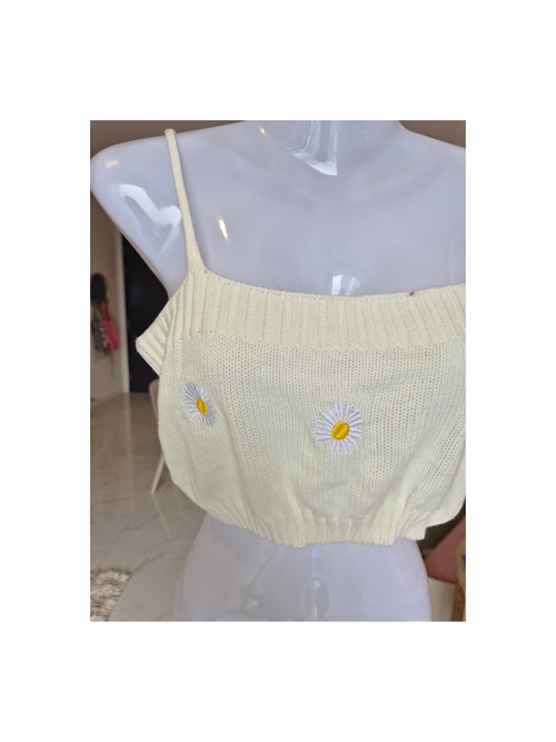 SHEIN Daisy Knit Crop Cami – Size M