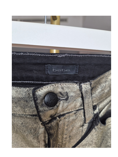 Bebe Metallic Gold Coated Skinny Jeans – Size 27 (US)