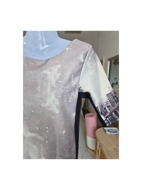 Paris Eiffel Tower Print Shift Dress – Size S (Estimated)