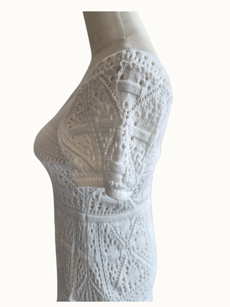 White Knit Mini Dress (Size S)