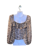ZARA Snake Print Ruffle Crop Top