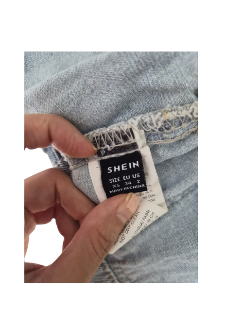 SHEIN Light Wash Cropped Denim Jacket – Size XS