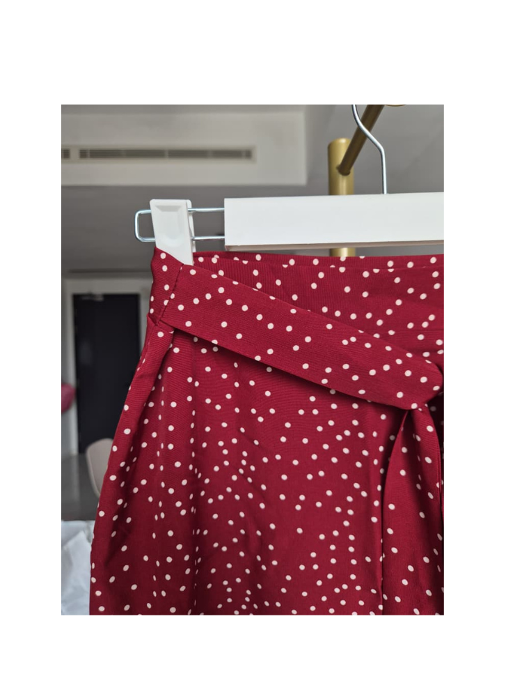 SHEIN Red Polka Dot Wrap Skirt – Size XS