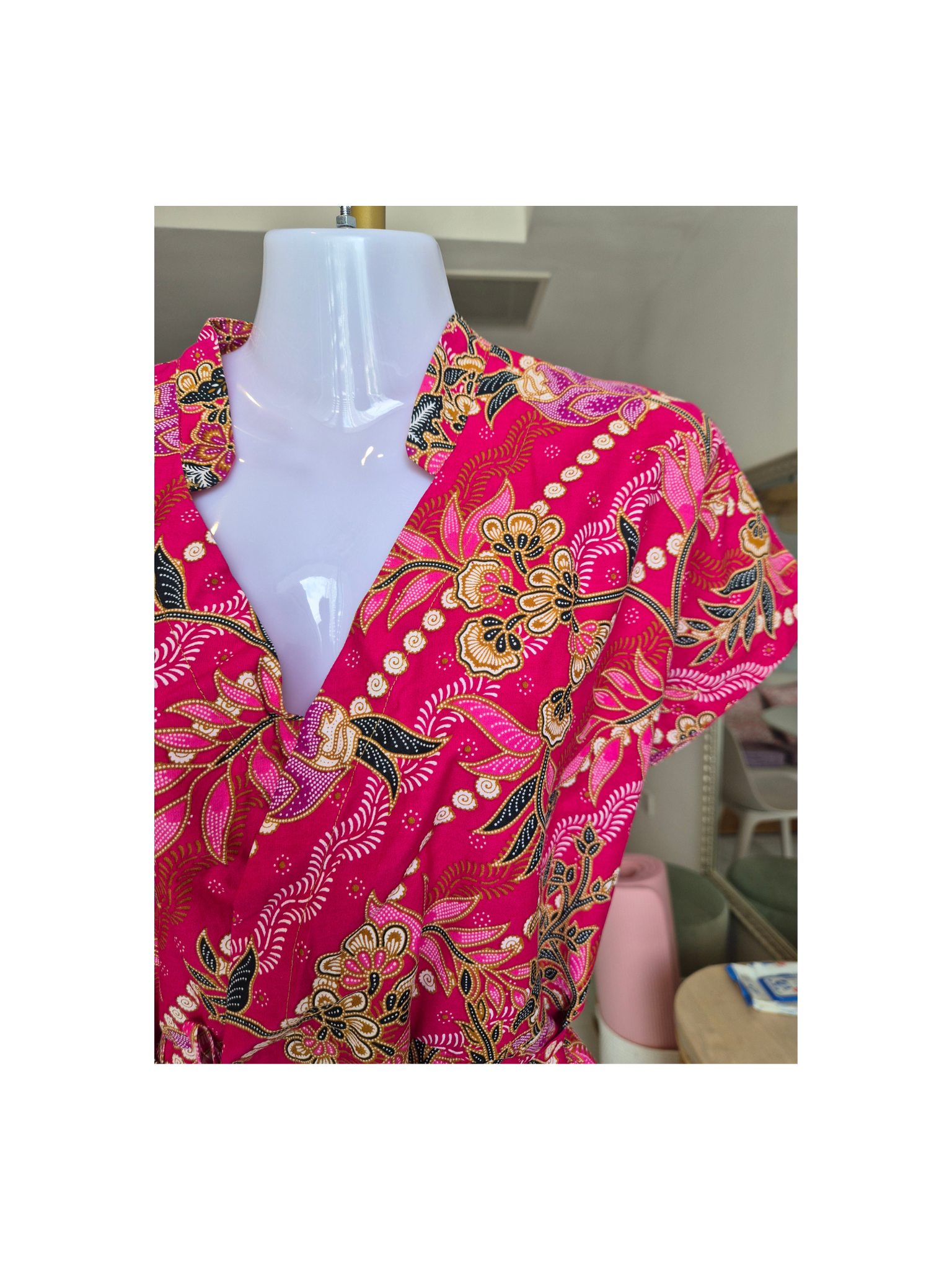 KANOE Pink Batik Wrap Dress – Size S/ XS