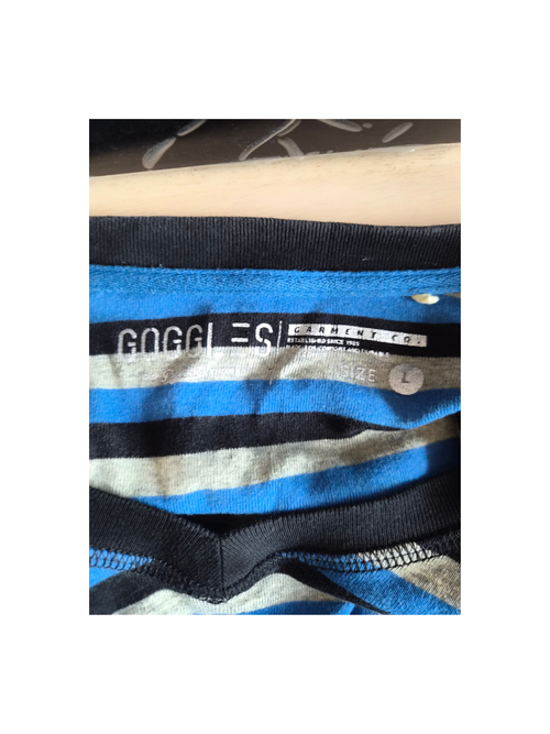 Goggles Blue Striped Long Sleeve Top – Size L